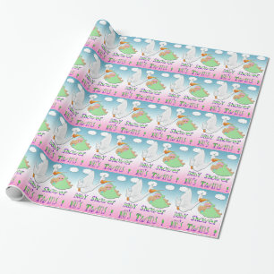 Jongen en meisjes tweelingen - Snel Baby shower Gi Cadeaupapier