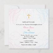 Jongen en meisjes Twinden Foto Baptisme Uitnodigin Kaart (Achterkant)