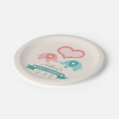 Jongen en meisjes Twindenergie en Blauwgroen Baby  Papieren Bordje (Gekanteld)