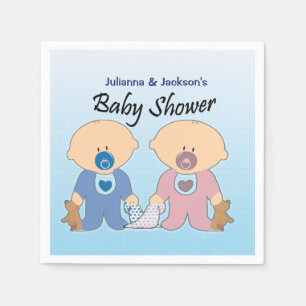 Jongen en meisjes Twinins Baby shower Napkins Servet