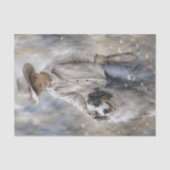 Jongen en ranchhond decoupage tissuepapier (Voorkant)