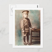 Jongen en Speelgoed kanon Hand Tinted uit de Eerst Briefkaart (Voorkant / Achterkant)