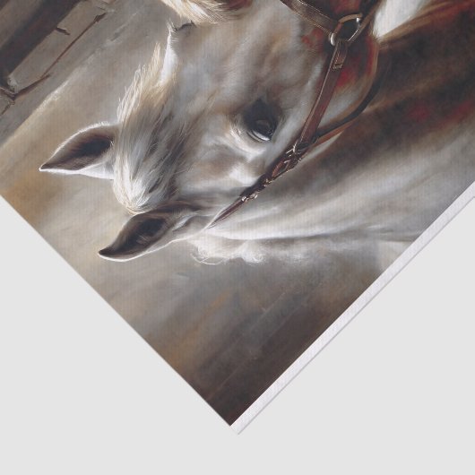 Jongen en Witte Paard Decoupage Tissuepapier (Detail)