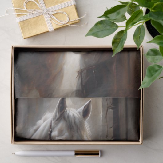 Jongen en Witte Paard Decoupage Tissuepapier (Geschenk)
