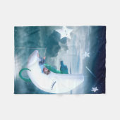 Jongen en zeepaardje Vist op de maan Fleece Deken (Voorkant (Horizontaal))