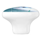 Jongen en zeepaardje Vist op de maan Keramische Knop (Zijkant)