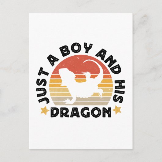 Jongen en zijn baarddraken reptiel liefhebber cita briefkaart (Voorkant)
