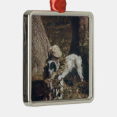 jongen en zijn jachthond metalen ornament (Rechts)