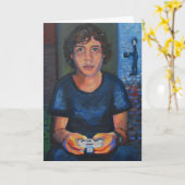 Jongen en zijn mum kaart (Gele Bloem)