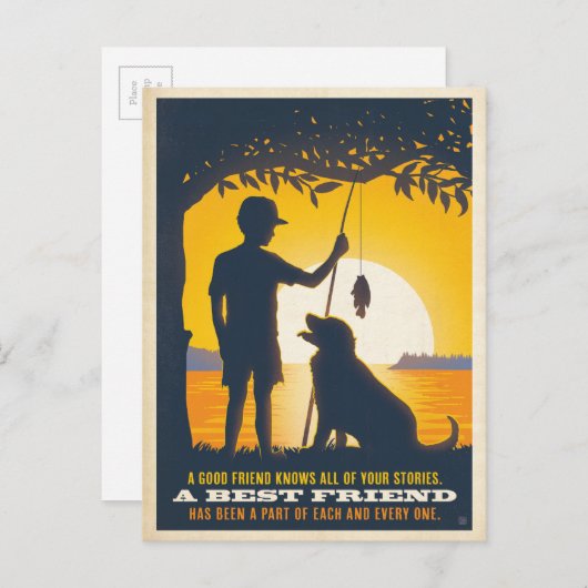 Jongen en Zijne hond Briefkaart (Voorkant / Achterkant)