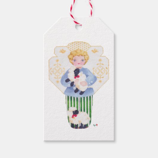Jongen Engel met Lam geschenklabel Cadeaulabel (Voorkant)