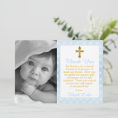 Jongen Eternity Rings Cross Foto Baptisme Hartelij Bedankkaart (Staand voorkant)