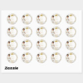 Jongen Ethnic Baptism Communauté White & Gold Ronde Sticker (Vel)