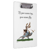 Jongen Fairy Riding Op Schildpad Klembord (Rechts)