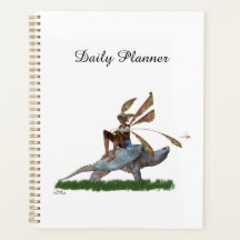Jongen Fairy Riding Op Turtle Dagelijkse Planner