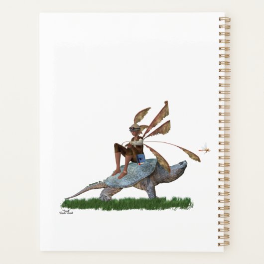 Jongen Fairy Riding Op Turtle Dagelijkse Planner (Achterkant)