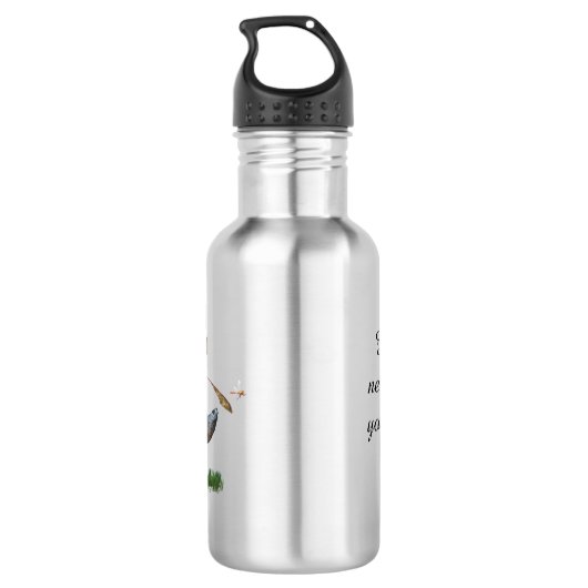 Jongen Fairy Riding Op Turtle Water Bottle Waterfles (Achterkant)