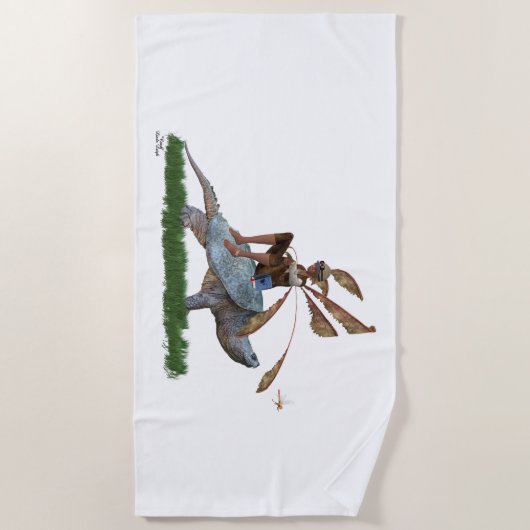 Jongen Fairy rijden op Turtle Beach handdoek (Voorkant)