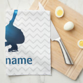 Jongen Figuur Skater Blue star - schaatdoekje Theedoek (Quarter Fold)