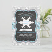 Jongen First Birthday Winter ONEderland Uitnodigin Kaart (Staand voorkant)