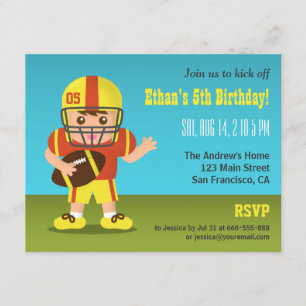 Jongen Football Birthday Party-uitnodigingen Kaart