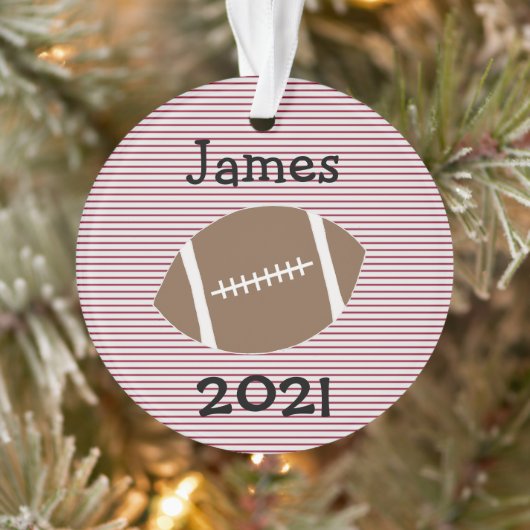Jongen Football Jaar in Review Ornament (Boom)