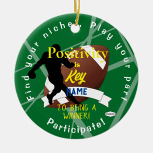 Jongen Football Theme Ornament Green HAMbyWG