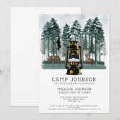 Jongen Forest Woodland Camping Birthday Party Kaart (Voorkant / Achterkant)