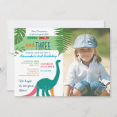 Jongen Foto 3e Verjaardag Kaart (Voorkant)