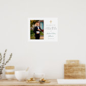 Jongen Foto eerste Commune Green Welkom Poster (Keuken)