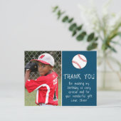 Jongen Foto Honkbal Bal Dank je Verjaardag  Briefkaart (Staand voorkant)