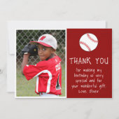 Jongen Foto Honkbal Kind Verjaardag Bedankkaart (Voorkant)