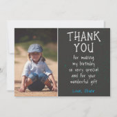 Jongen Foto Modern Simple Kind Birthday Bedankkaart (Voorkant)