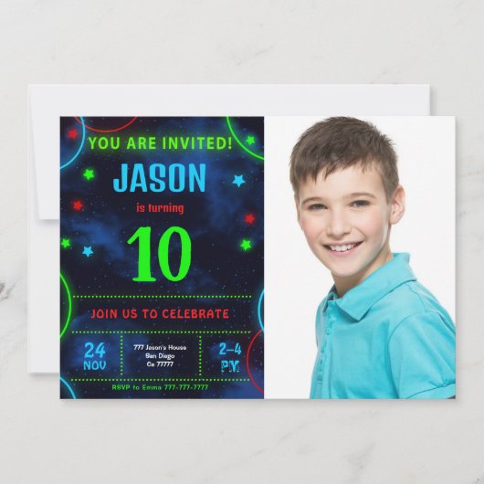 Jongen foto uitnodiging (Voorkant)