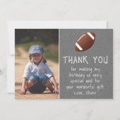 Jongen Foto Voetbal Bal Kinderverjaardag  Bedankkaart (Voorkant)