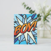Jongen Fun Retro Stripboek Pop Art Briefkaart (Staand voorkant)