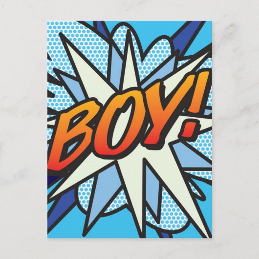 Jongen Fun Retro Stripboek Pop Art Briefkaart (Voorkant)