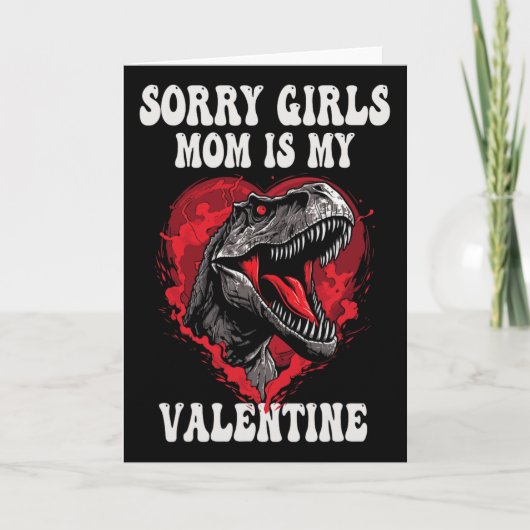 Jongen Funny Dinosaur T Rex Sorry Meisjes Mijn Moe Kaart (Voorkant)