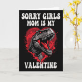 Jongen Funny Dinosaur T Rex Sorry Meisjes Mijn Moe Kaart (Gele Bloem)