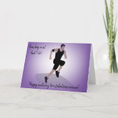 Jongen geamputeerde loper verjaardag kaart (Voorkant)