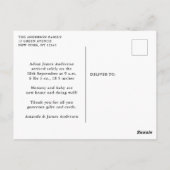 Jongen geboorte Aankondiging Bedankt Foto Collage Briefkaart (Achterkant)