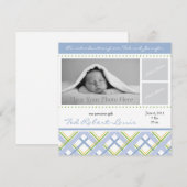 Jongen geboorteaankondiging - Fotokaart Aankondiging (Voorkant / Achterkant)