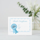 Jongen geboortecertificaat briefkaart (Staand voorkant)