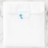 Jongen geboortecertificaat vierkante sticker (Tas)