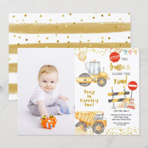 Jongen Geel Bouwen Vrachtdag met Foto Kaart