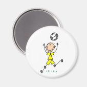 Jongen Geel Voetbal Uniform Magneet (Voorkant / Achterkant)