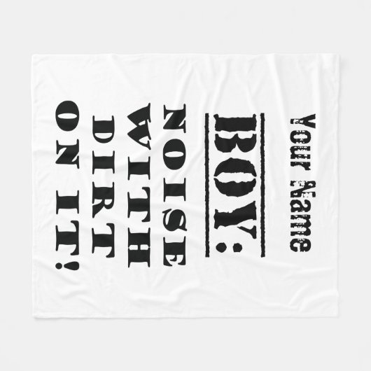 Jongen: Geluid met vuil erop Fleece Deken (Voorkant (Horizontaal))