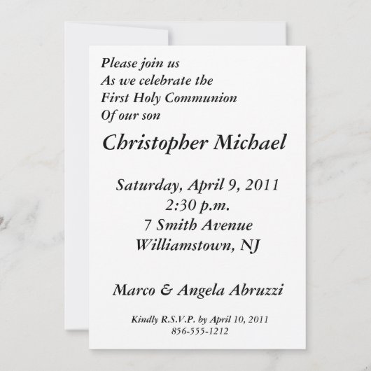 Jongen-gemeenschap Kaart (Achterkant)