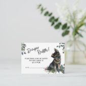 Jongen! German Shepherd Puppy Diaper Raffle Blue Informatiekaartje (Staand voorkant)