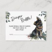 Jongen! German Shepherd Puppy Diaper Raffle Blue Informatiekaartje (Voorkant)